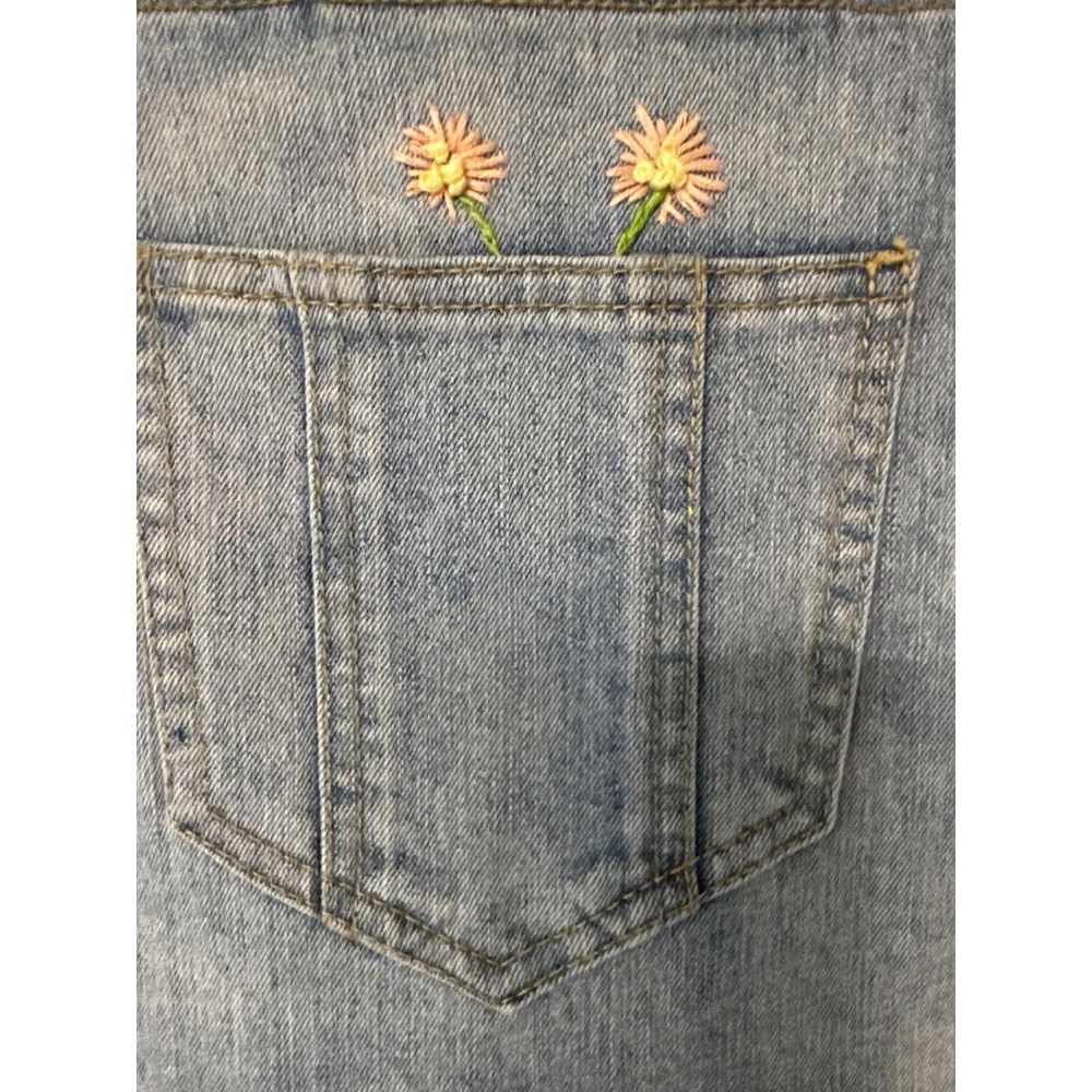 Upcycled Denim Prairie Overall Dress Cottagecore Boho Patchwork Midi Polka dot - Picture 3 of 6